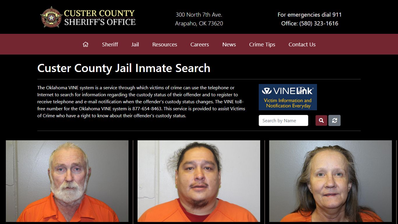 Inmate Search - Custer County Sheriff's Office